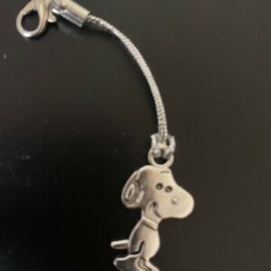 Metal Snoopy on a lanyard zipper pull