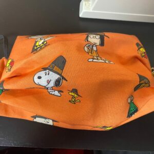 Orange Thanksgiving Peanuts Face Mask