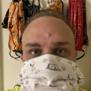 White Snoopy Face Mask