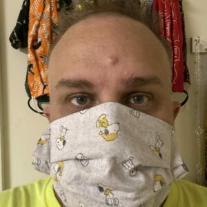 Light Gray Snoopy Face Mask