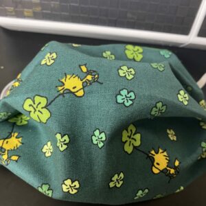 Woodstock St. Patrick's Day Face Mask - This face mask is great for St. Patrick's Day and those who love Woodstock. #Woodstock #StPatricksDay