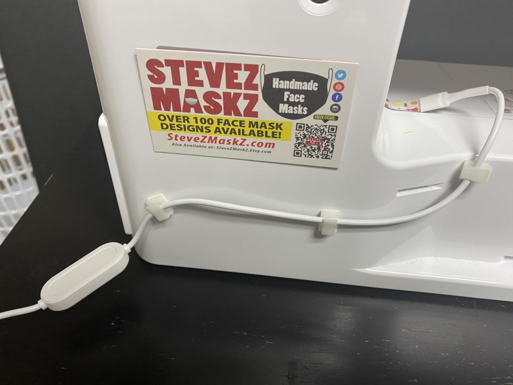 The strips to hold the wire of the LED Strip on my sewing machine