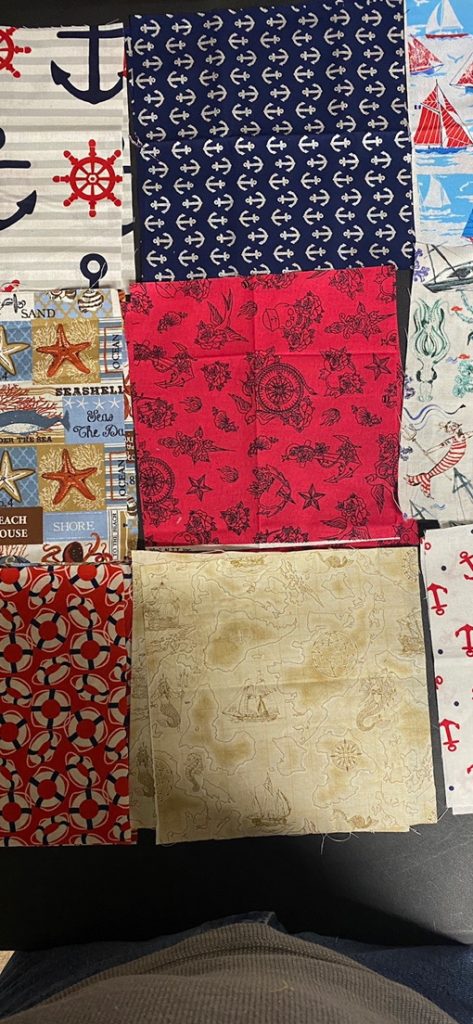 Nautical Quilt Panels for my 1st quilt attempt