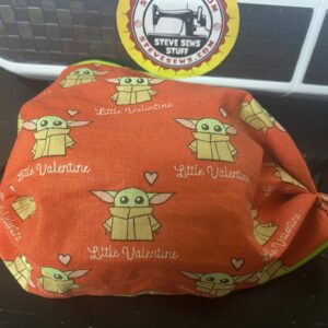 Baby Yoda Little Valentine Face Mask - This Valentine's Day face mask has Baby Yoda (Grogu) on it. #ValentinesDay #BabyYoda #Grogu