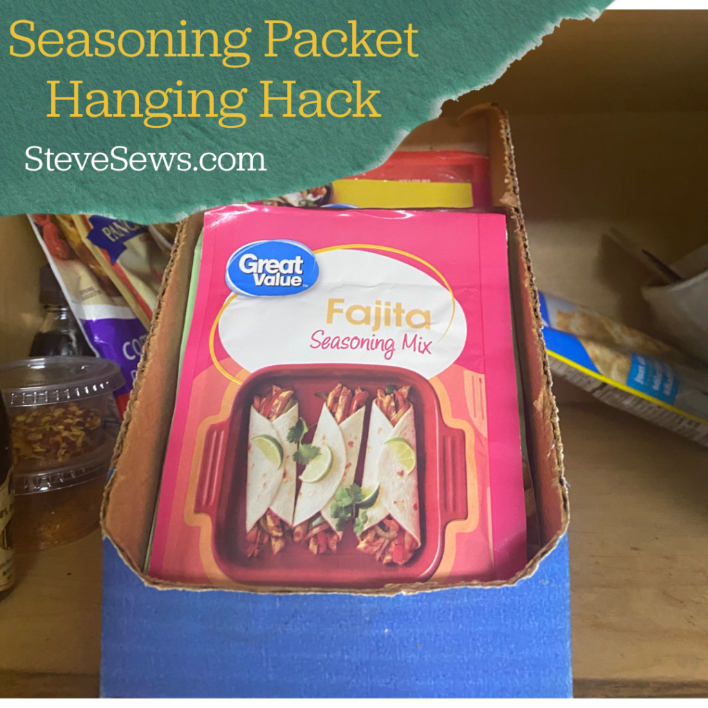 Seasoning Packet Hanging Hack I share a hack to hang your seasoning packets on the door of your cabinet. 