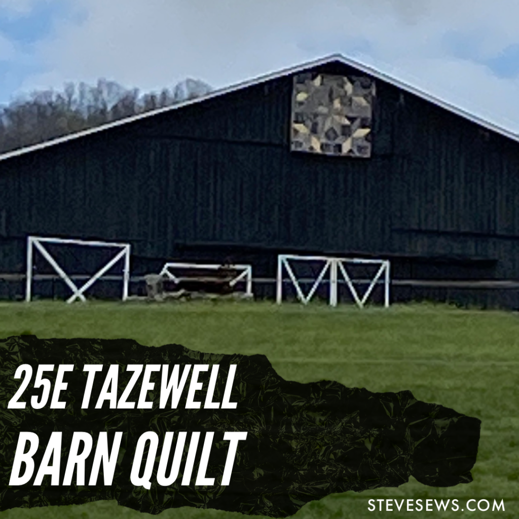 25E Tazewell Barn Quilt - Black barn in Tazewell off 25E heading North it is on the right just before the BP by Springdale School in Tazewell, TN. #TazewellTN #BarnQuilt 