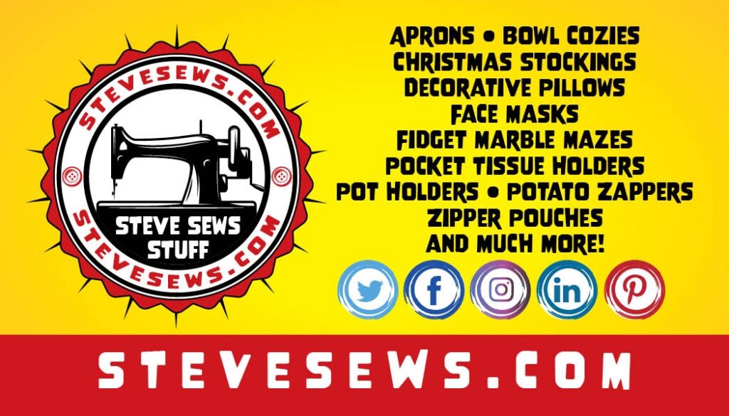 Front - Steve Sews Folded Business Cards - I am also a graphic designer. I designed me a folded business card. #FoldedBusinessCards