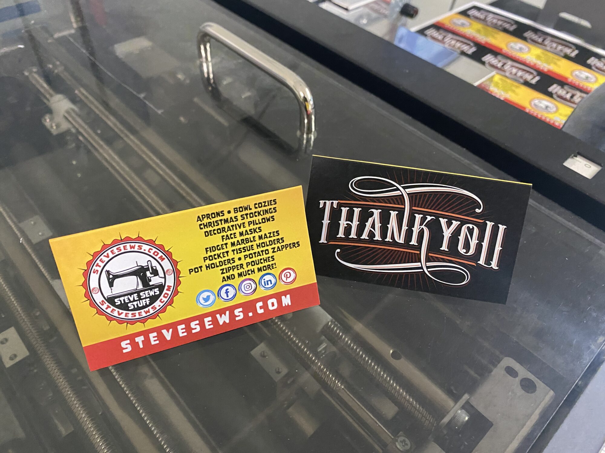 Steve Sews Folded Business Cards - I am also a graphic designer. I designed me a folded business card. #FoldedBusinessCards