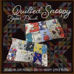 Quilted Snoopy Zipper Pouch
