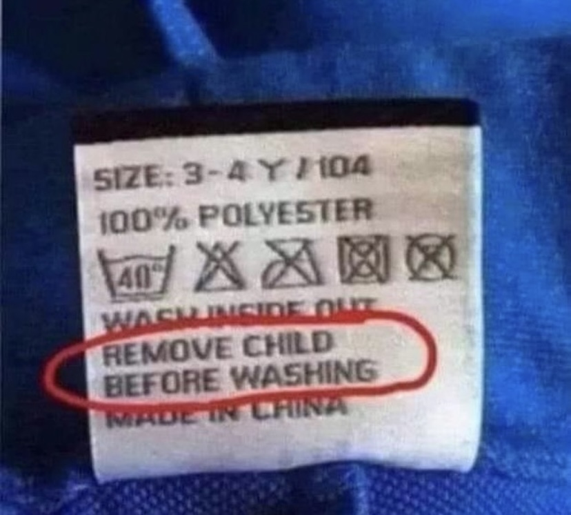 REMOVE CHILD
BEFORE WASHING