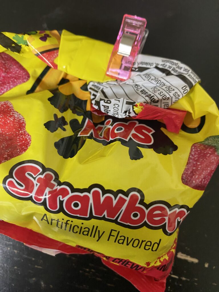 You could also use these clips for small bags of chips or candy! 