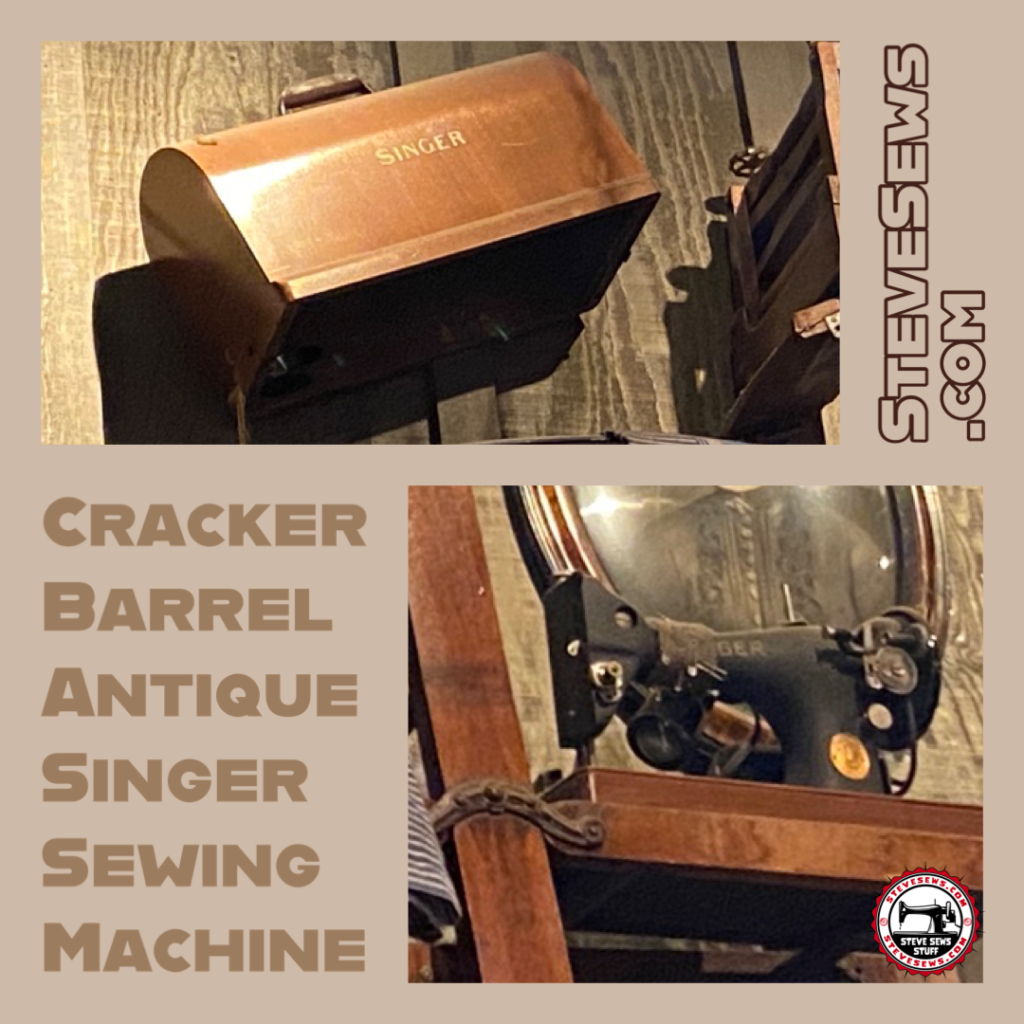 Cracker Barrel Antique Singer Sewing Machine - on display is an antique Singer Sewing Machine and a case.