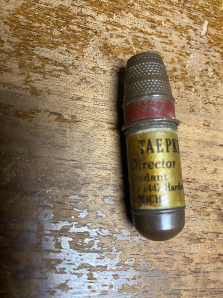 Antique Thimble and Sewing Needle Holder