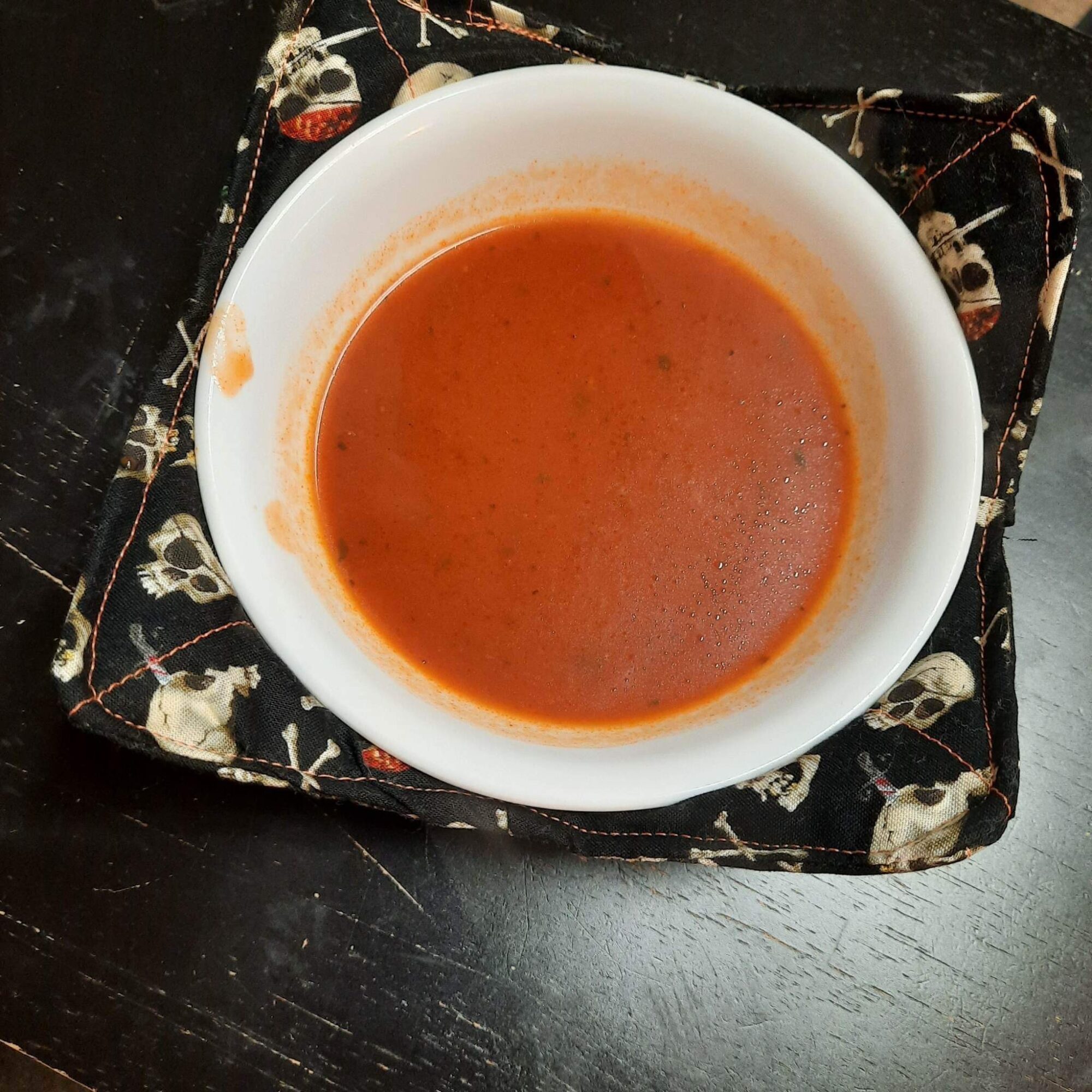 Skull and crossbones bowl cozy
