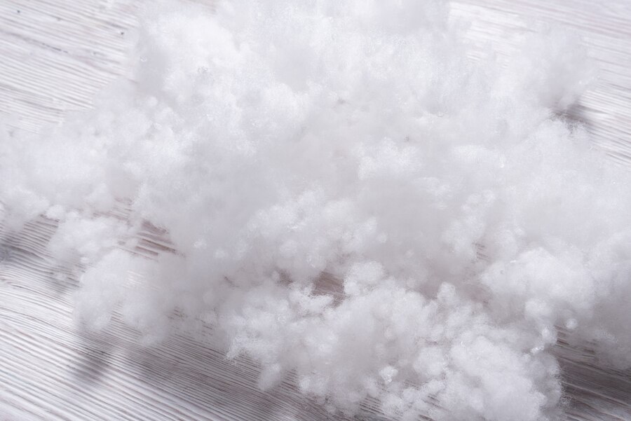 In sewing, polyfill refers to a type of material used as a filling or padding for various sewing projects. Polyfill is a soft, fluffy, and synthetic material that can be used in place of traditional fillings such as feathers, down, or cotton batting. It is often made from polyester fibers that are processed and layered to create a dense yet lightweight material. #polyfill