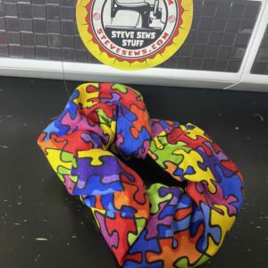 Autism Awareness Scrunchie is a Scrunchie with puzzle pieces on it, the symbol of autism awareness. #Autism #AutismAwareness #Scrunchie