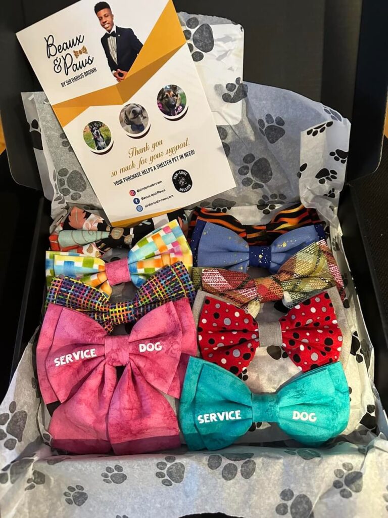 Beaux and Paws: Sir Darius Brown's Bow Ties Help Shelter Pets Find Forever Homes By Saving Shelter Pets One Bow Tie at a Time. In a world where fashion meets compassion, one young individual is making a remarkable difference in the lives of shelter animals. Sir Darius Brown, a talented young entrepreneur, has captured hearts and headlines with his unique initiative called "Beaux and Paws." Through his incredible bow tie creations, Sir Darius is helping shelter pets get adopted by making them look dapper, confident, and irresistible. In this blog post, we will explore the inspiring story behind Beaux and Paws and the incredible impact it has had on shelter animals across the nation. #BeauxandPaws