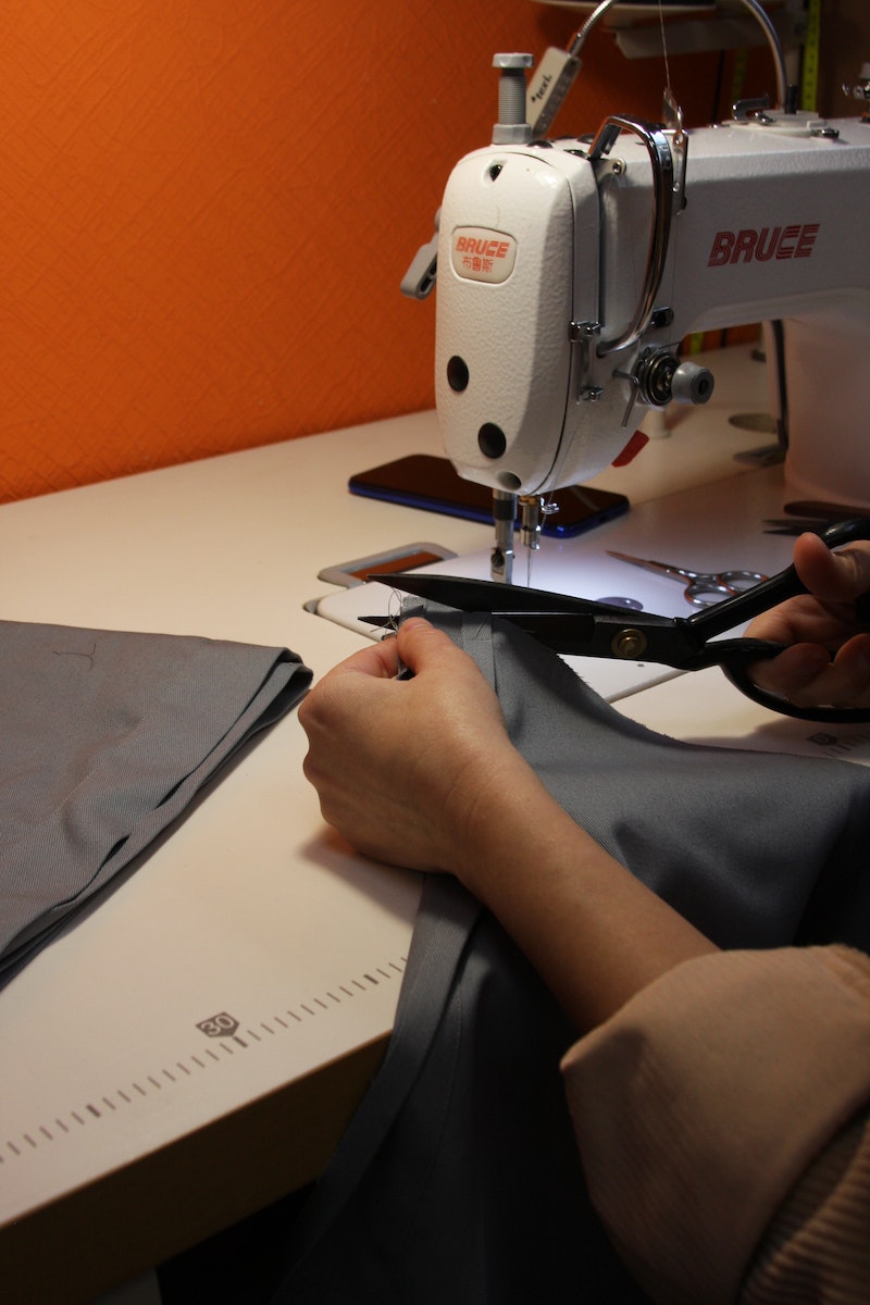 Close up of Cutting Fabric