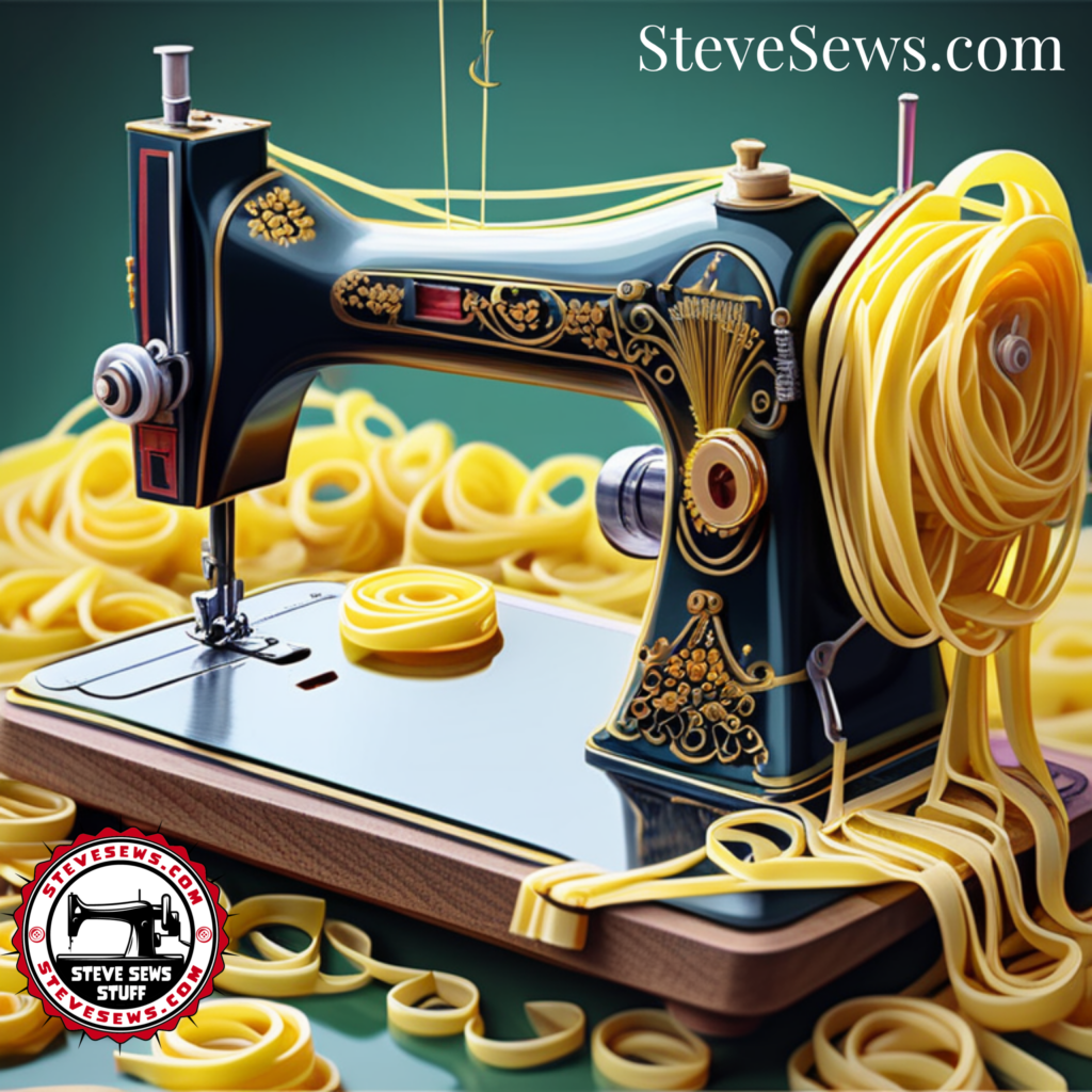 Pasta Sewing Machine - here is a creative sewing machine art made with all kinds of pasta noodles.