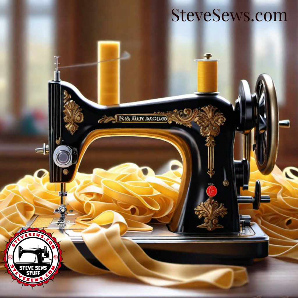 Pasta Sewing Machine - here is a creative sewing machine art made with all kinds of pasta noodles.